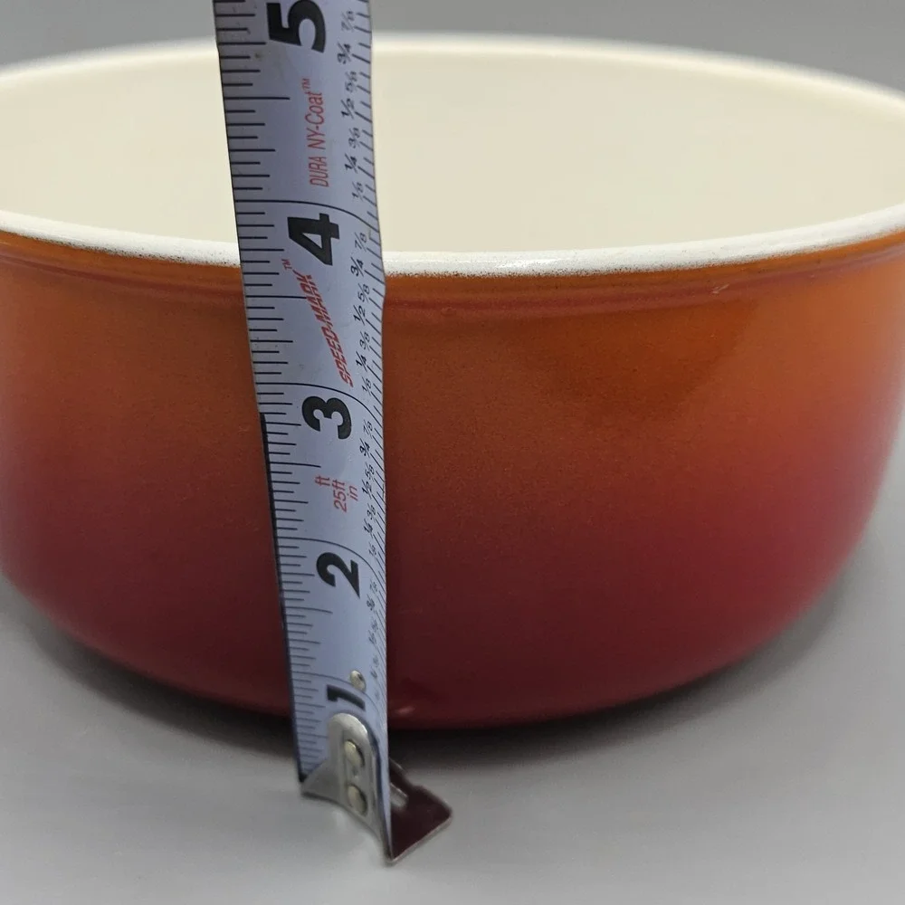Vintage Orange Flame Descoware FE-18‎ Sauce Pan 3 QT With Lid Belgium